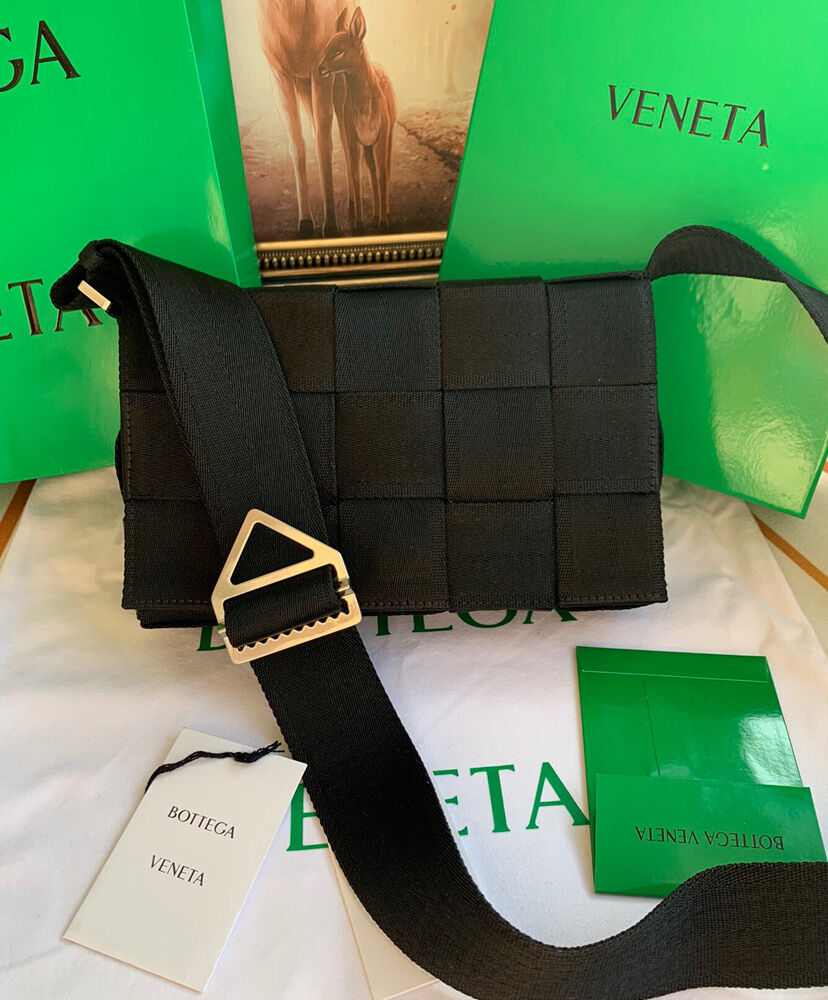 Bottega Veneta Small Webbing Cross Body Bag Black